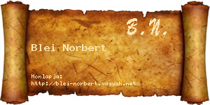 Blei Norbert névjegykártya
